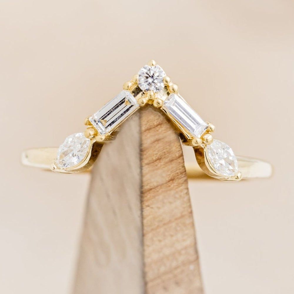 "TREVA" - OVAL MOISSANITE ENGAGEMENT RING WITH DIAMOND ACCENTS & "MELODY" TRACER-12