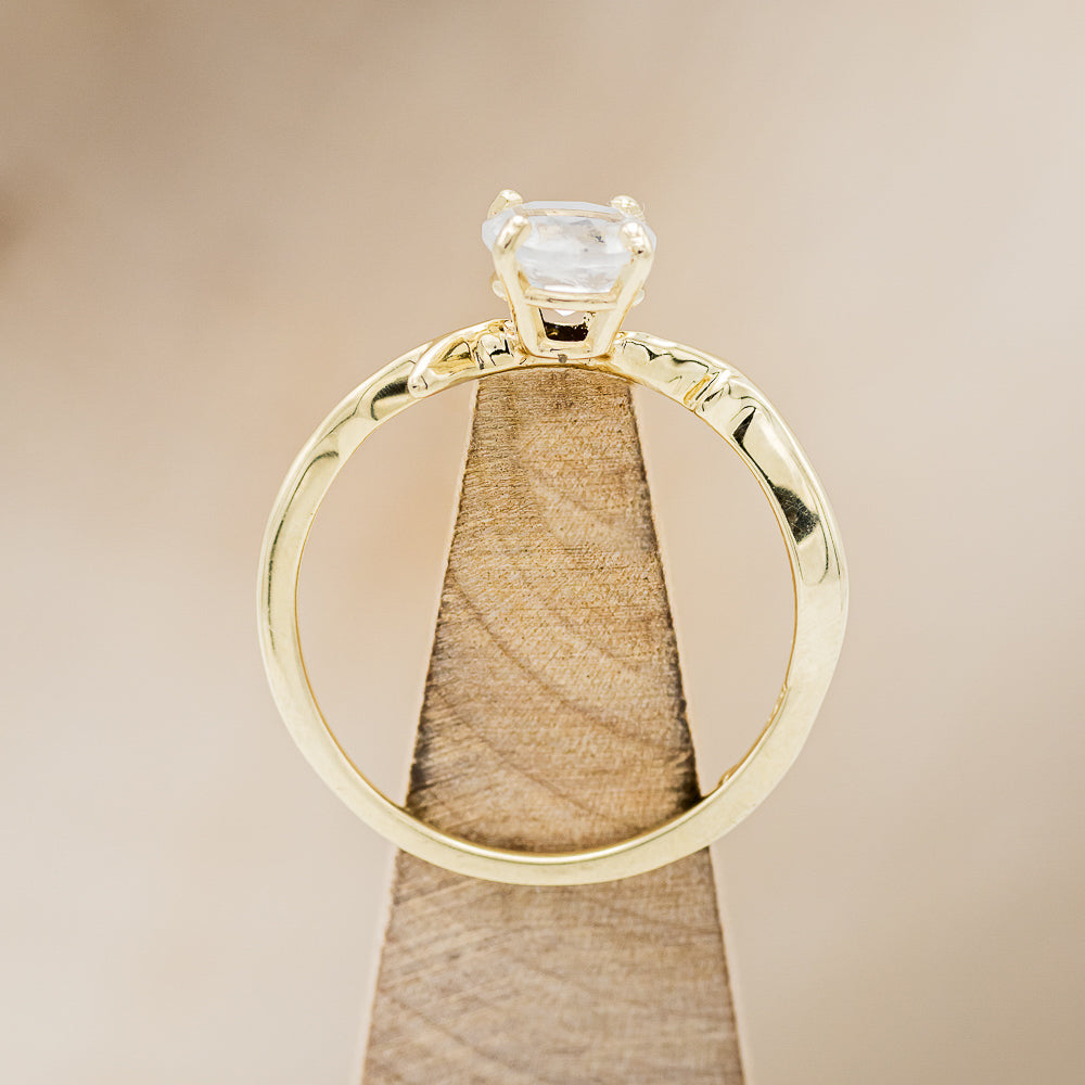 "ARTEMIS" - ROUND MOONSTONE ENGAGEMENT RING WITH AN ANTLER-STACKING BAND-10