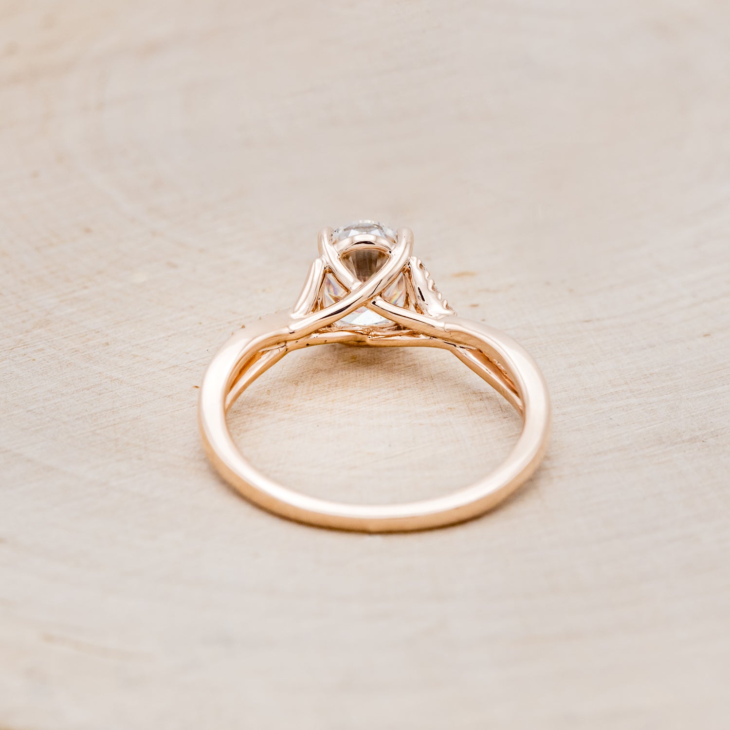 "ROSLYN" - OVAL MOISSANITE ENGAGEMENT RING WITH DIAMOND ACCENTS-6