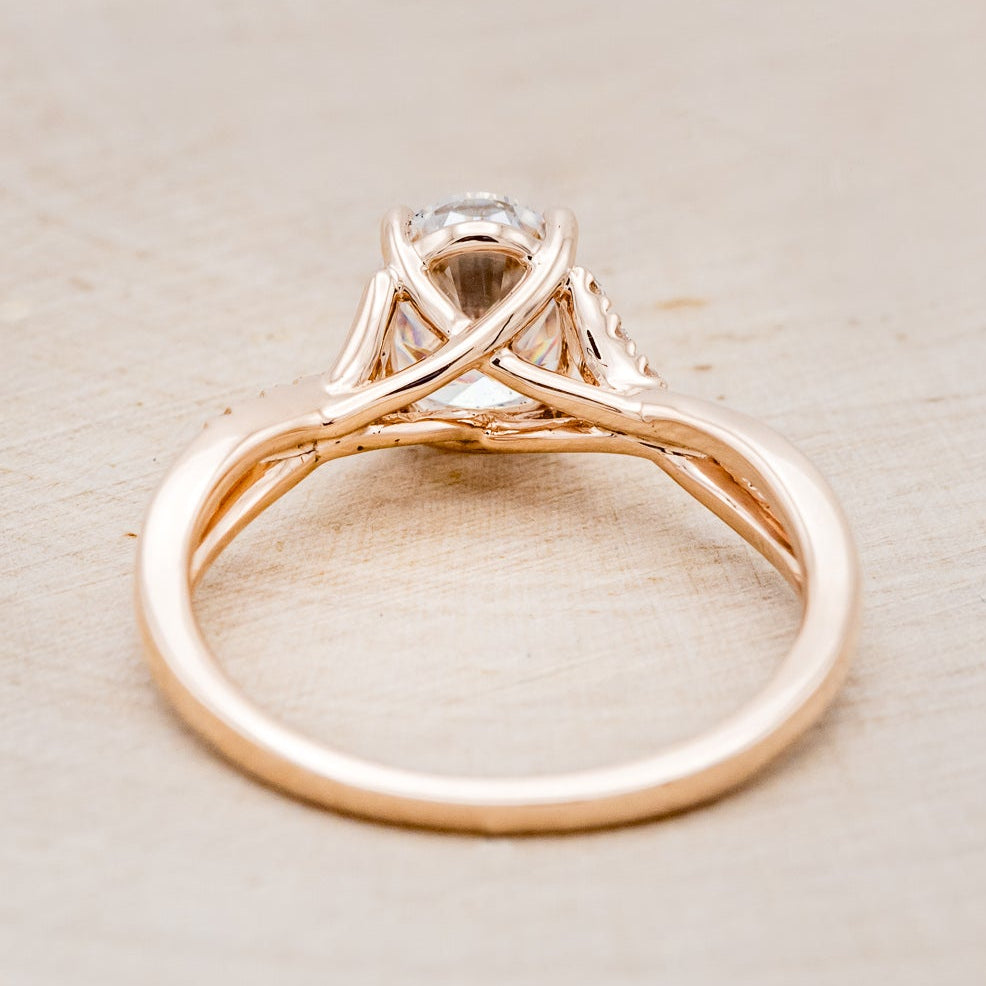 "ROSLYN" - OVAL MOISSANITE ENGAGEMENT RING WITH DIAMOND ACCENTS-6