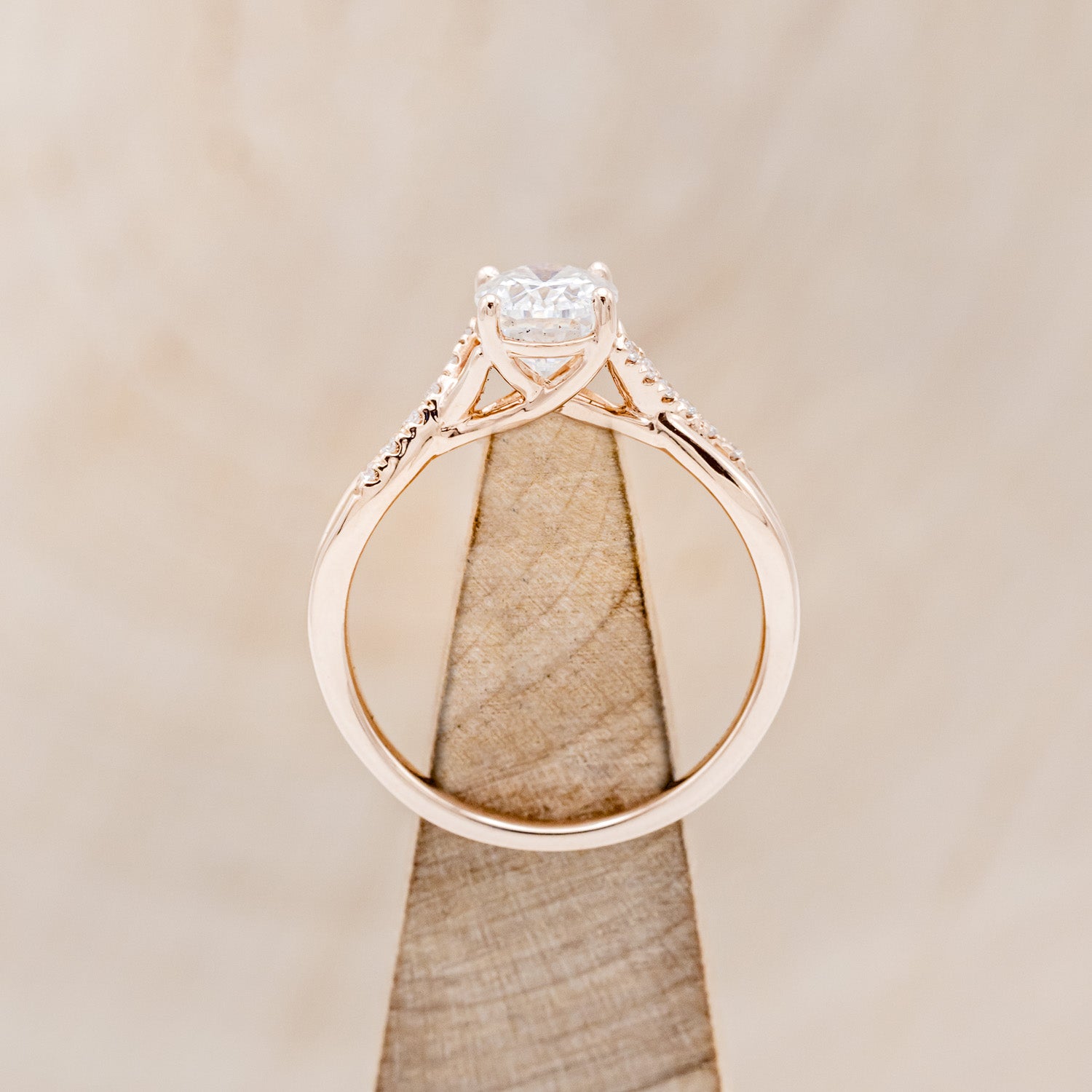 "ROSLYN" - OVAL MOISSANITE ENGAGEMENT RING WITH DIAMOND ACCENTS-5