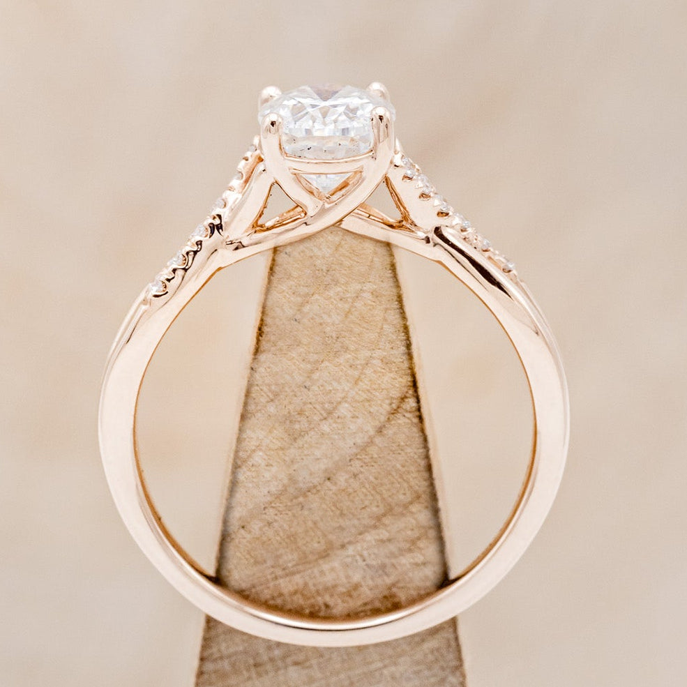 "ROSLYN" - OVAL MOISSANITE ENGAGEMENT RING WITH DIAMOND ACCENTS-5