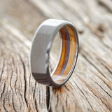 "ARGOS" - IRONWOOD, WHISKEY BARREL OAK & LAPIS LAZULI LINED WEDDING BAND - READY TO SHIP-2