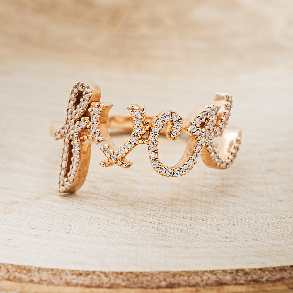 "EFFIE" - SCRIPT STYLE BREAST CANCER AWARENESS RING-4