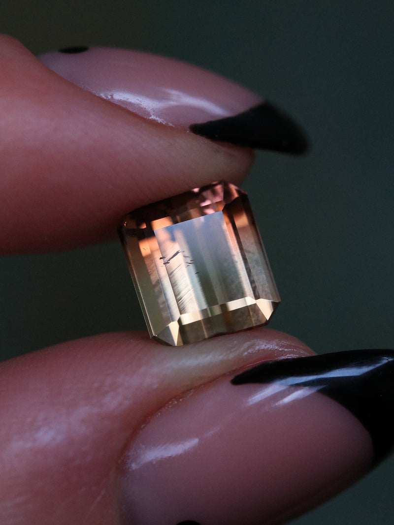 "SERENITY" - EMERALD CUT BI-COLOR TOURMALINE-7