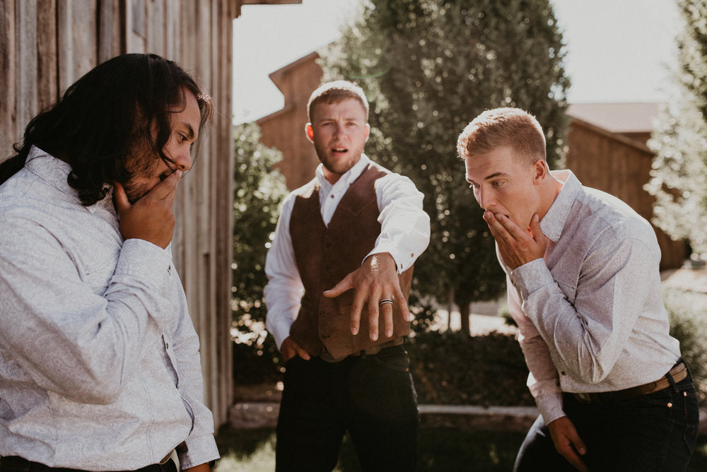 "CANYON" - SPALTED MAPLE & ANTLER WEDDING BAND - READY TO SHIP-12