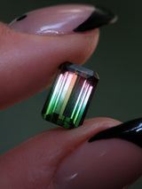 "SUMMER" - EMERALD CUT BI-COLOR TOURMALINE-7