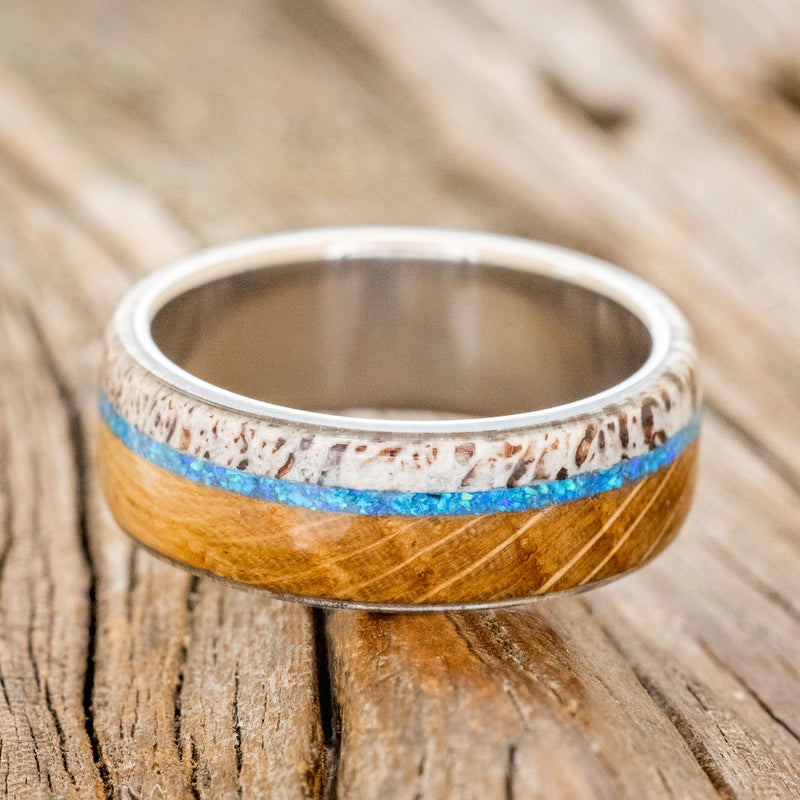 The Opal Wooden Barrel Ring