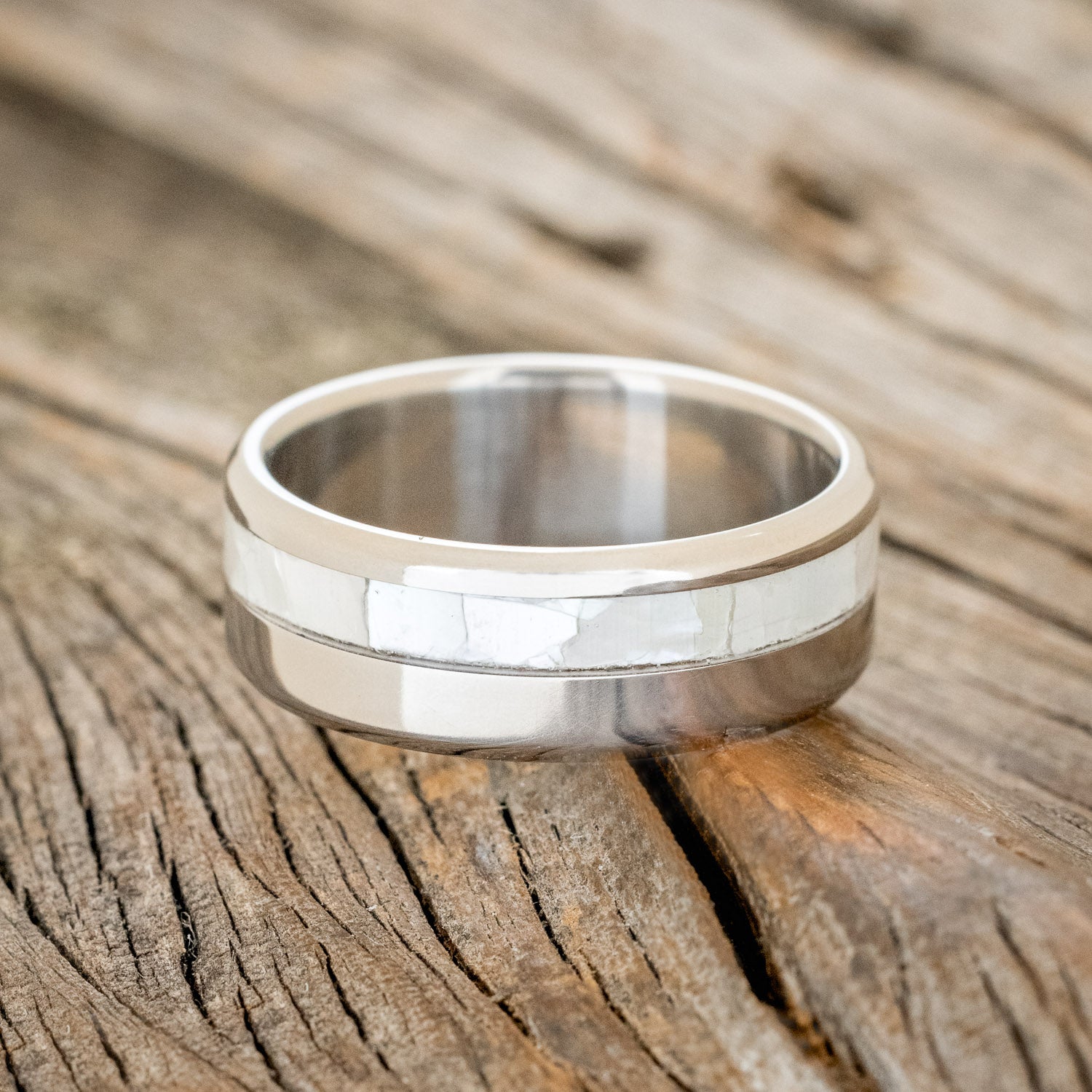 "CASTOR" - MOTHER OF PEARL WEDDING RING-3