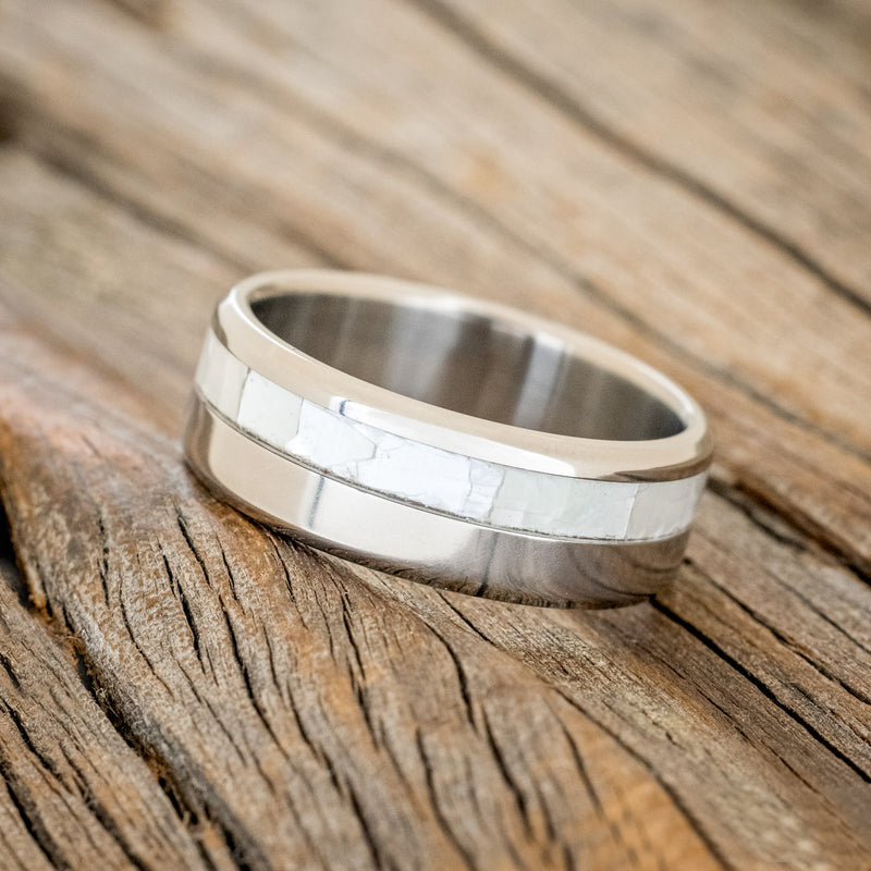 "CASTOR" - MOTHER OF PEARL WEDDING BAND - READY TO SHIP