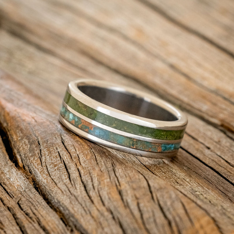 "DYAD" - MOSS & PATINA COPPER WEDDING BAND-2