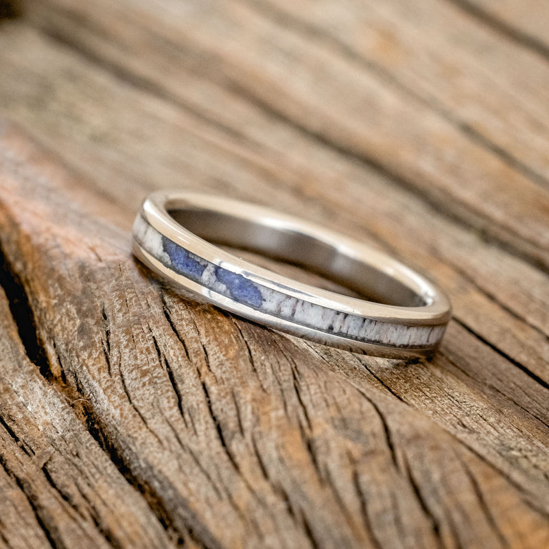 "ETERNA" - ANTLER & LAPIS LAZULI STACKING BAND-2