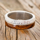 "GOLDEN" - IRONWOOD & ELK ANTLER WEDDING RING - READY TO SHIP-3