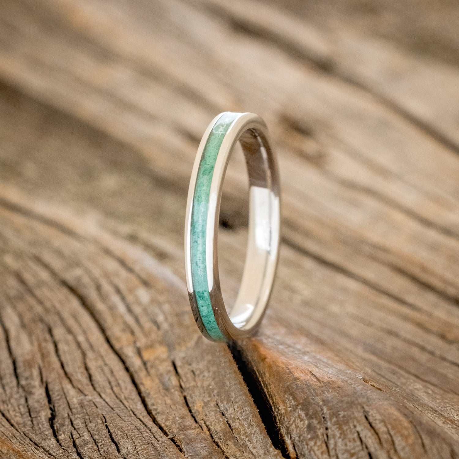 "VERTIGO" - MATCHING SET OF MALACHITE WEDDING BANDS-5