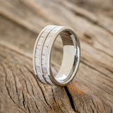 "DYAD" - ANTLER INLAY WEDDING BAND - READY TO SHIP-4