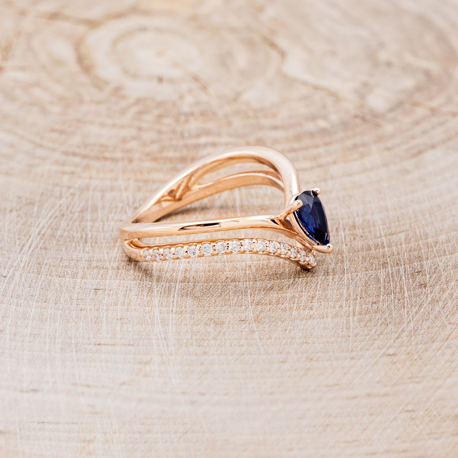 "CICELY" - PEAR-SHAPED BLUE SAPPHIRE ENGAGEMENT RING WITH DIAMOND ACCENTS-2