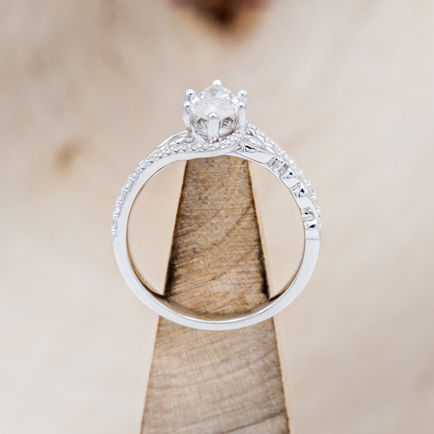 "SCARLET" - MARQUISE CUT MOISSANITE ENGAGEMENT RING WITH DIAMOND ACCENTS-5