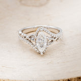 "SCARLET" - MARQUISE CUT MOISSANITE ENGAGEMENT RING WITH DIAMOND ACCENTS-4