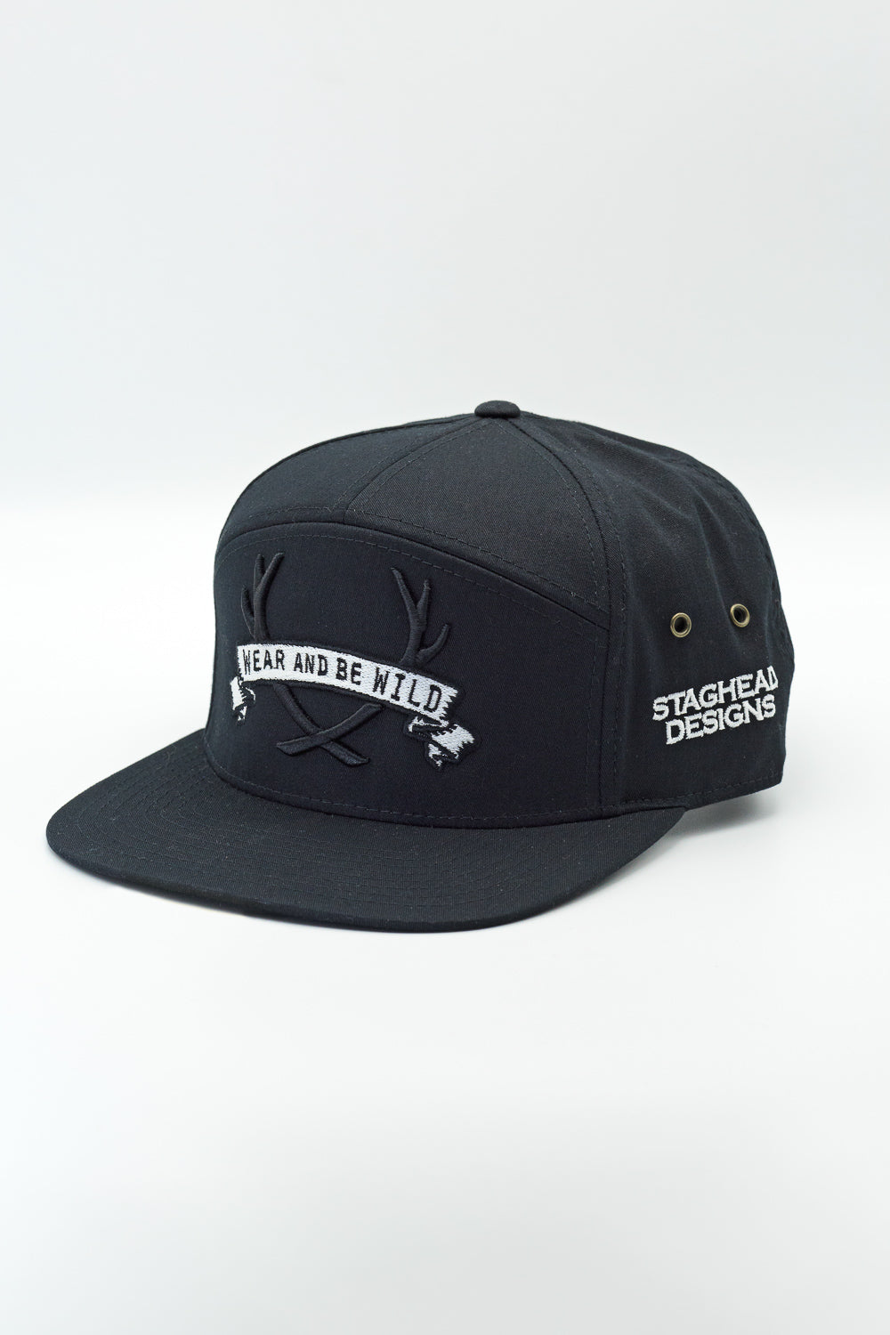 WEAR AND BE WILD 7 PANEL LEATHER STRAPBACK - STAGHEAD DESIGNS-4