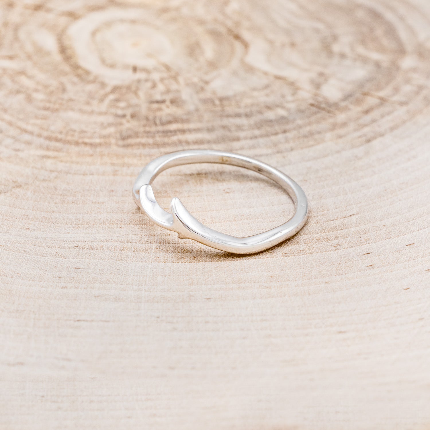 "ARTEMIS" - ELONGATED HEXAGON SMOKY QUARTZ ENGAGEMENT RING WITH DIAMOND ACCENTS & ANTLER STYLE STACKER-15