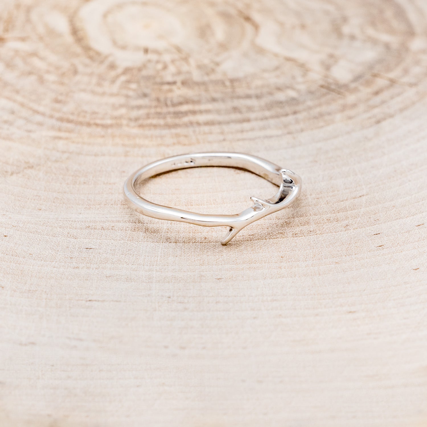 "ARTEMIS" - ELONGATED HEXAGON SMOKY QUARTZ ENGAGEMENT RING WITH DIAMOND ACCENTS & ANTLER STYLE STACKER-14