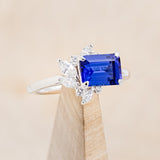 "AURAE" - EMERALD CUT LAB-GROWN SAPPHIRE ENGAGEMENT RING WITH DIAMOND ACCENTS