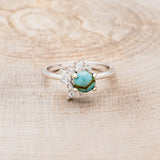 "AURAE" - ROUND CUT TURQUOISE ENGAGEMENT RING & TRACER-9