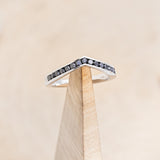 MARQUISE CUT MOISSANITE ENGAGEMENT RING WITH BLACK DIAMOND ACCENTS & "CARA" TRACER