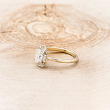 "CLEOPATRA" - OVAL MOISSANITE ENGAGEMENT RING WITH DIAMOND ACCENTS