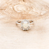 "CLEOPATRA" - WHITE OVAL OPAL ENGAGEMENT RING WITH DIAMOND ACCENTS - READY TO SHIP