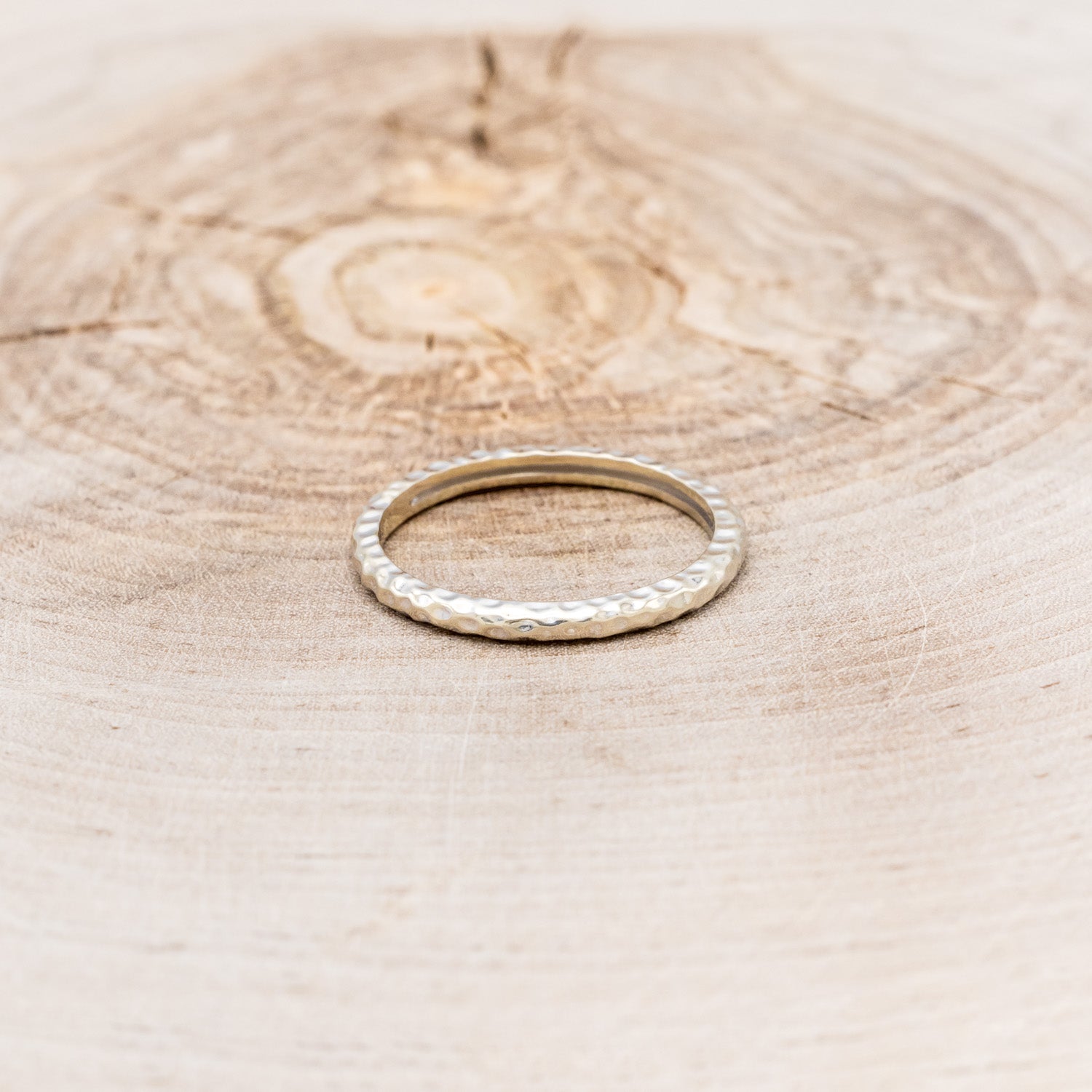 DAINTY GOLD STACKING RING WITH HAMMERED FINISH-5