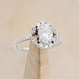 "HELENA" - OVAL MOISSANITE ENGAGEMENT RING WITH DIAMOND ACCENTS