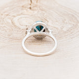 "KB" - OVAL SPINY OYSTER TURQUOISE ENGAGEMENT RING WITH DIAMOND HALO & ACCENTS