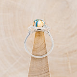 "KB" - OVAL SPINY OYSTER TURQUOISE ENGAGEMENT RING WITH DIAMOND HALO & ACCENTS-6