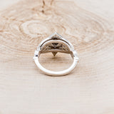 KITE CUT SALT & PEPPER ENGAGEMENT RING WITH DIAMOND HALO & ACCENTS