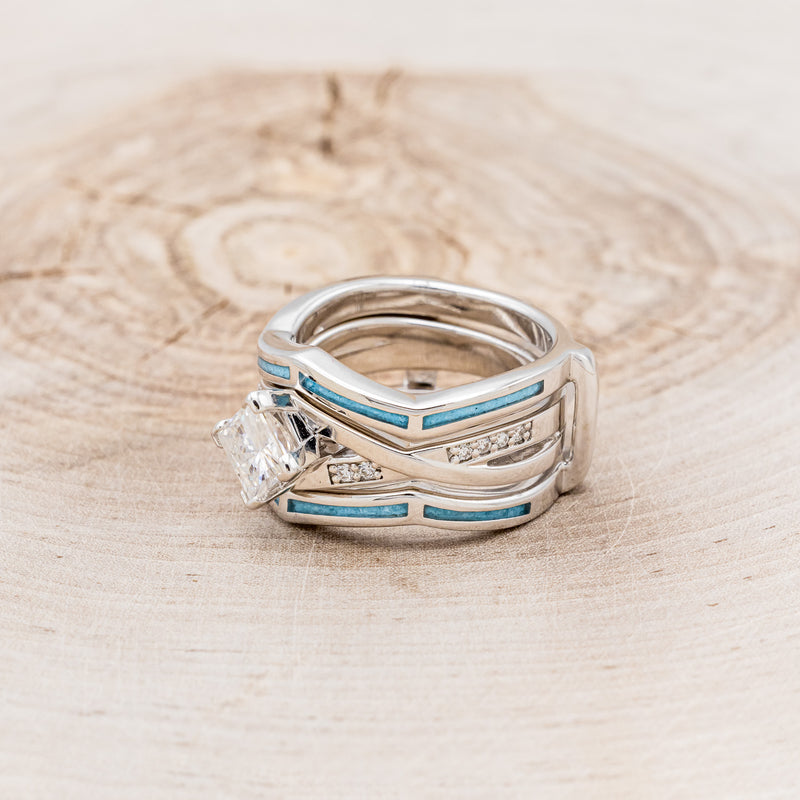 LINA - HANDCRAFTED TURQUOISE ENGAGEMENT RING GUARD – Staghead Designs