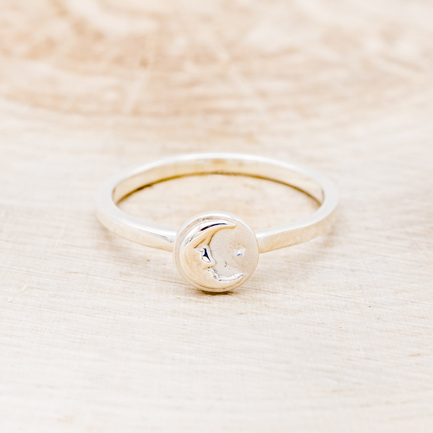 CELESTIAL RING FEATURING A CRESCENT MOON & A STAR-2