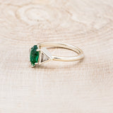 "NILE" - MARQUISE LAB-GROWN EMERALD ENGAGEMENT RING WITH MOTHER OF PEARL INLAYS