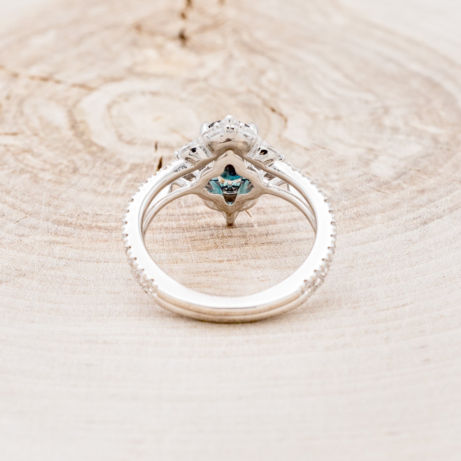 "NORTH STAR" - OVAL LAB-GROWN ALEXANDRITE ENGAGEMENT RING WITH DIAMOND ACCENTS & TRACER-6