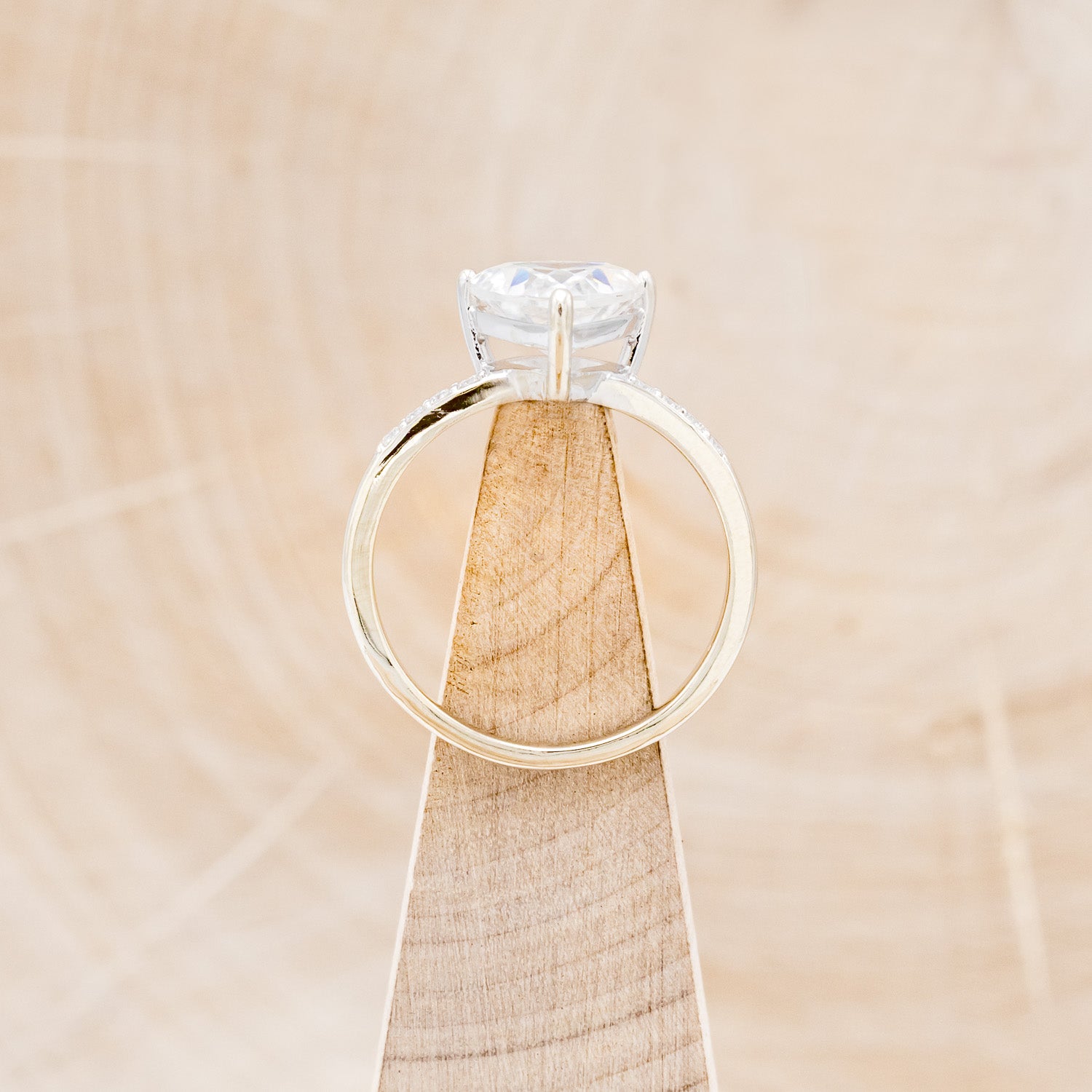 "PIPER" - TRILLION CUT MOISSANITE ENGAGEMENT RING WITH DIAMOND ACCENTS-12