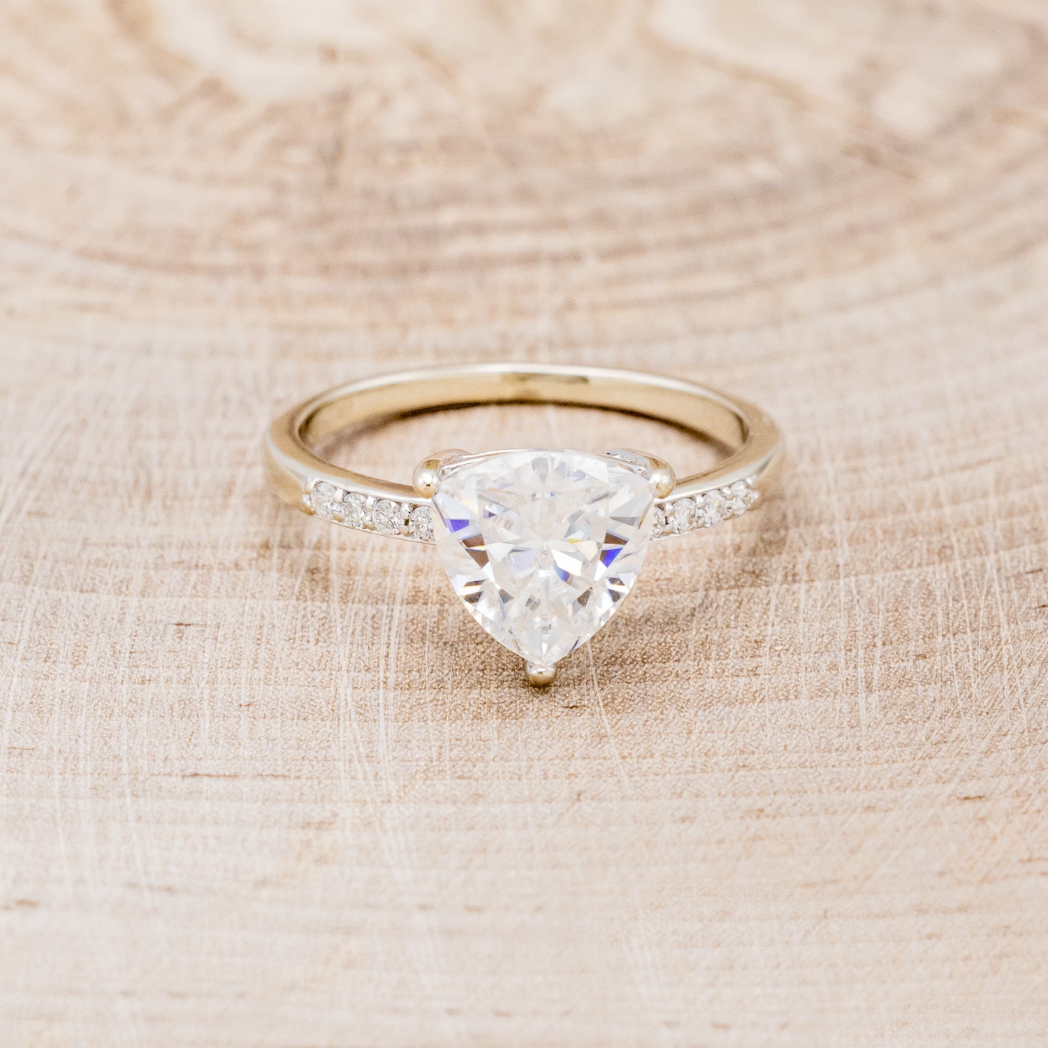 "PIPER" - TRILLION CUT MOISSANITE ENGAGEMENT RING WITH DIAMOND ACCENTS-10