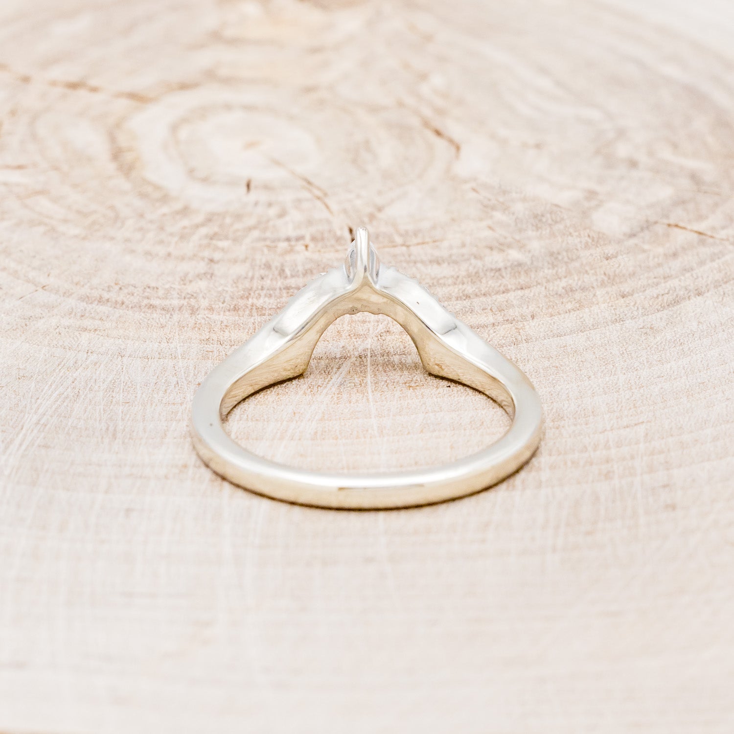 "SAMA" - TURQUOISE CONTOURED WEDDING BAND WITH DIAMOND ACCENTS-5