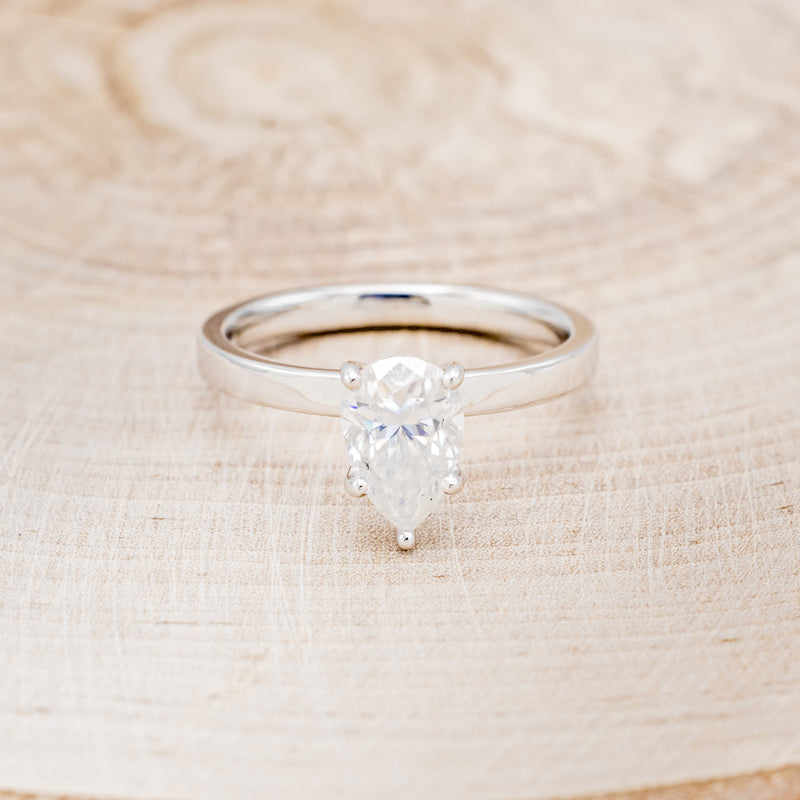 PEAR-SHAPED MOISSANITE SOLITAIRE ENGAGEMENT RING-4