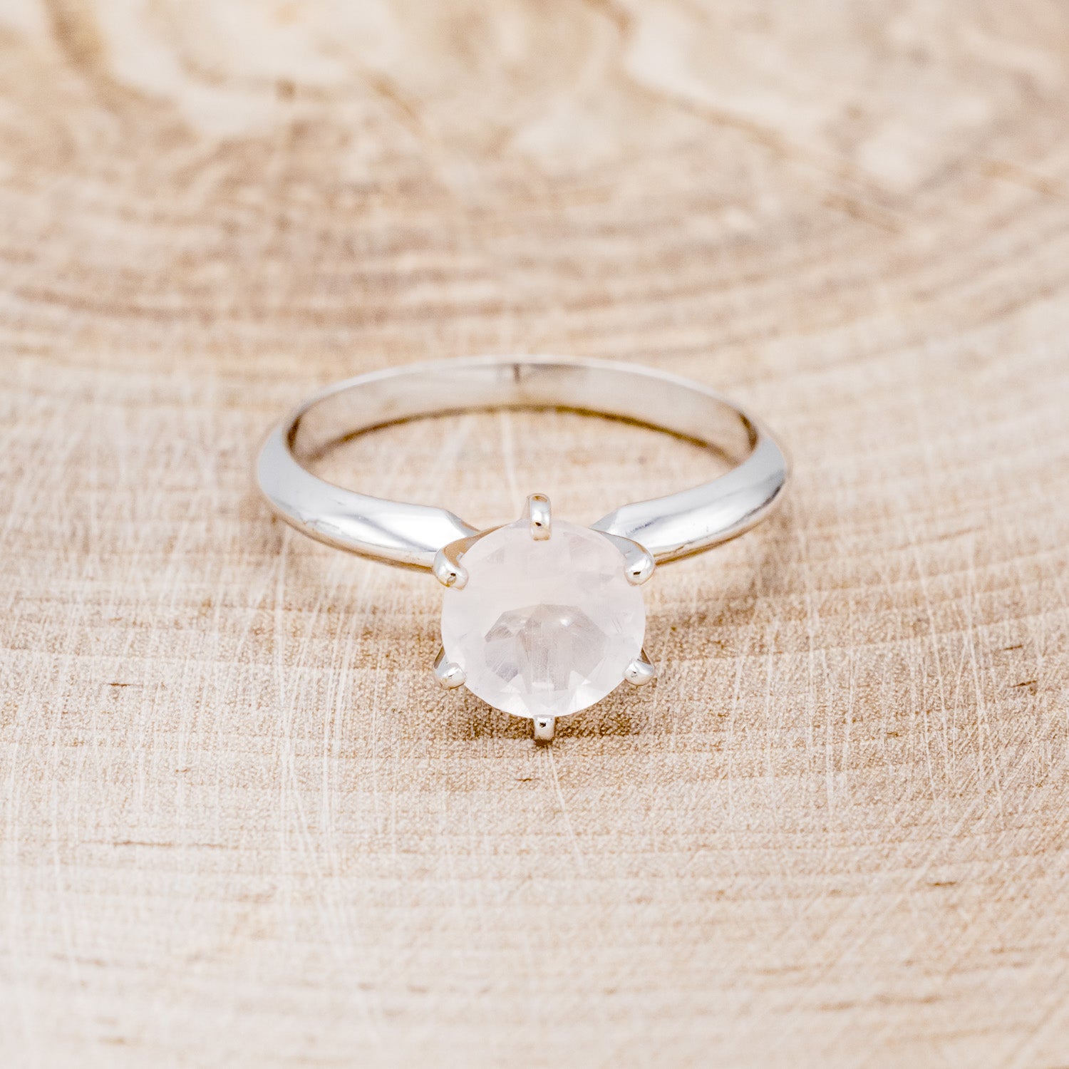ROUND ROSE QUARTZ SOLITAIRE ENGAGEMENT RING-4