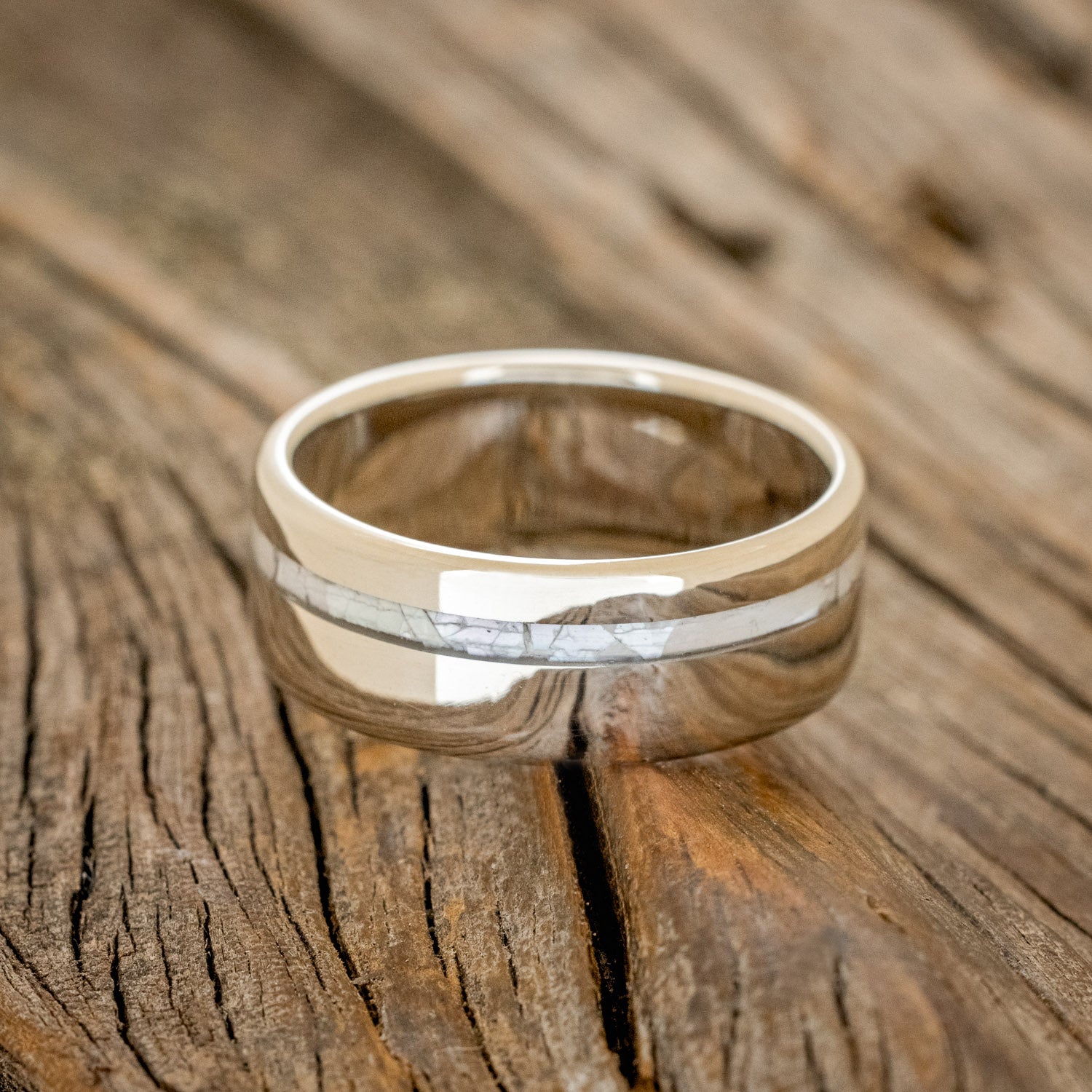 "VERTIGO" - MATCHING SET OF MOTHER OF PEARL WEDDING BANDS-16