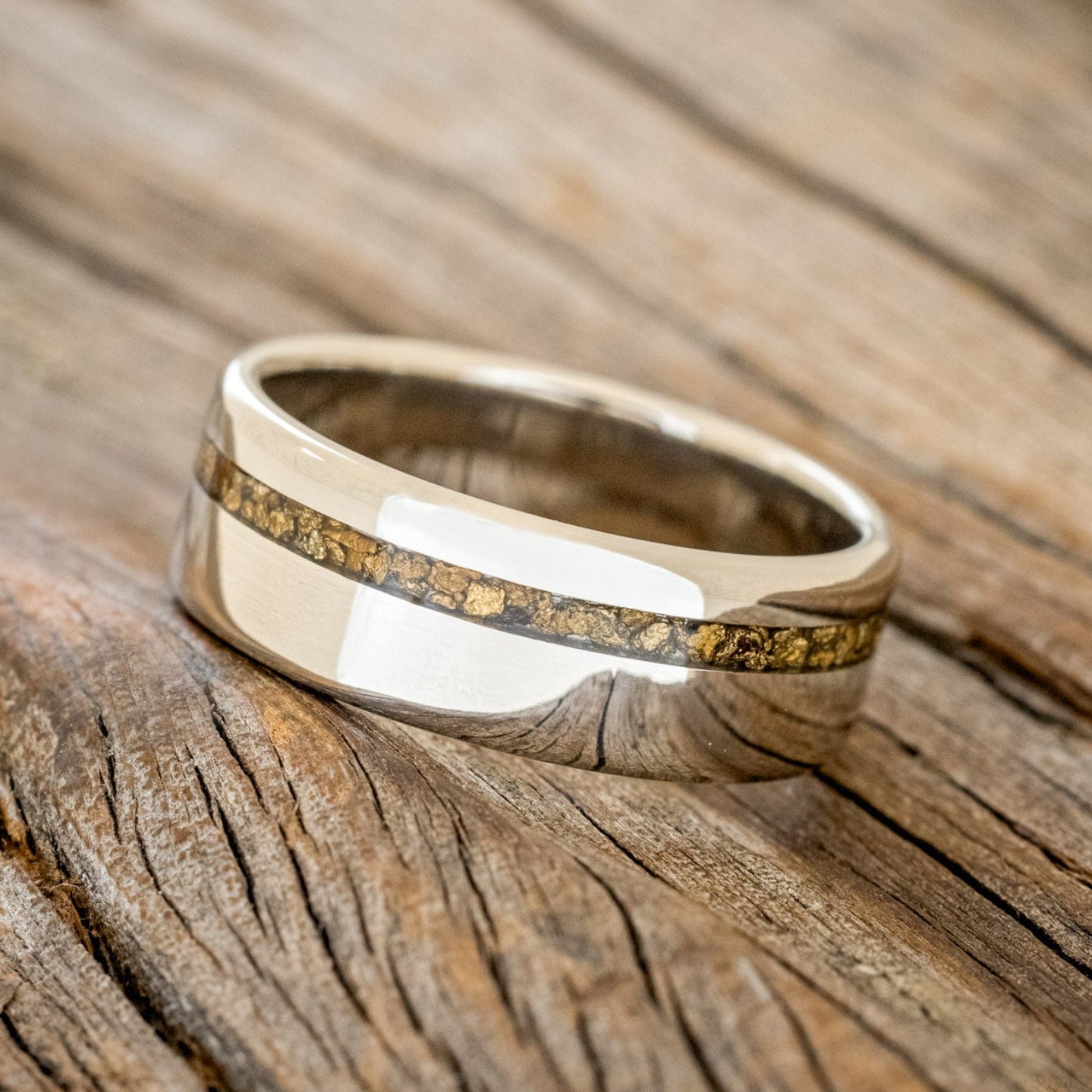 "VERTIGO" - GOLD NUGGET WEDDING RING-11
