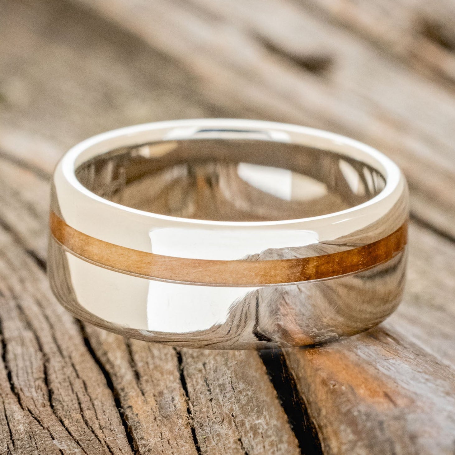 "VERTIGO" - BETHLEHEM OLIVE WOOD WEDDING BAND-15