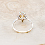 "TREVA" - EMERALD CUT CHAMPAGNE BROWN MOISSANITE ENGAGEMENT RING WITH DIAMOND ACCENTS-4