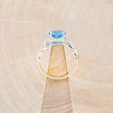 ROUND CUT SWISS BLUE TOPAZ ENGAGEMENT RING WITH DIAMOND ACCENTS-6