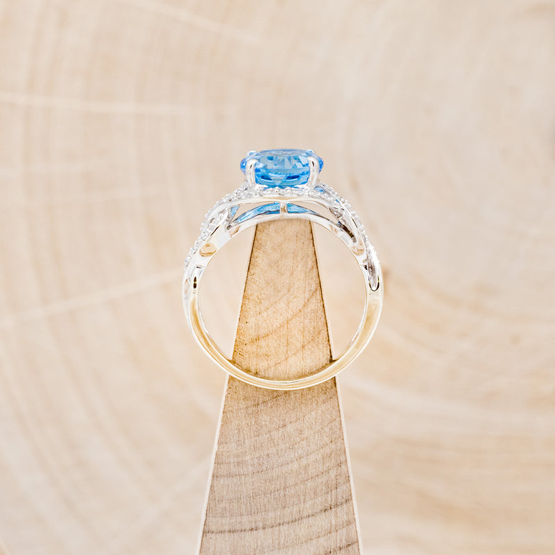 ROUND CUT SWISS BLUE TOPAZ ENGAGEMENT RING WITH DIAMOND ACCENTS-6